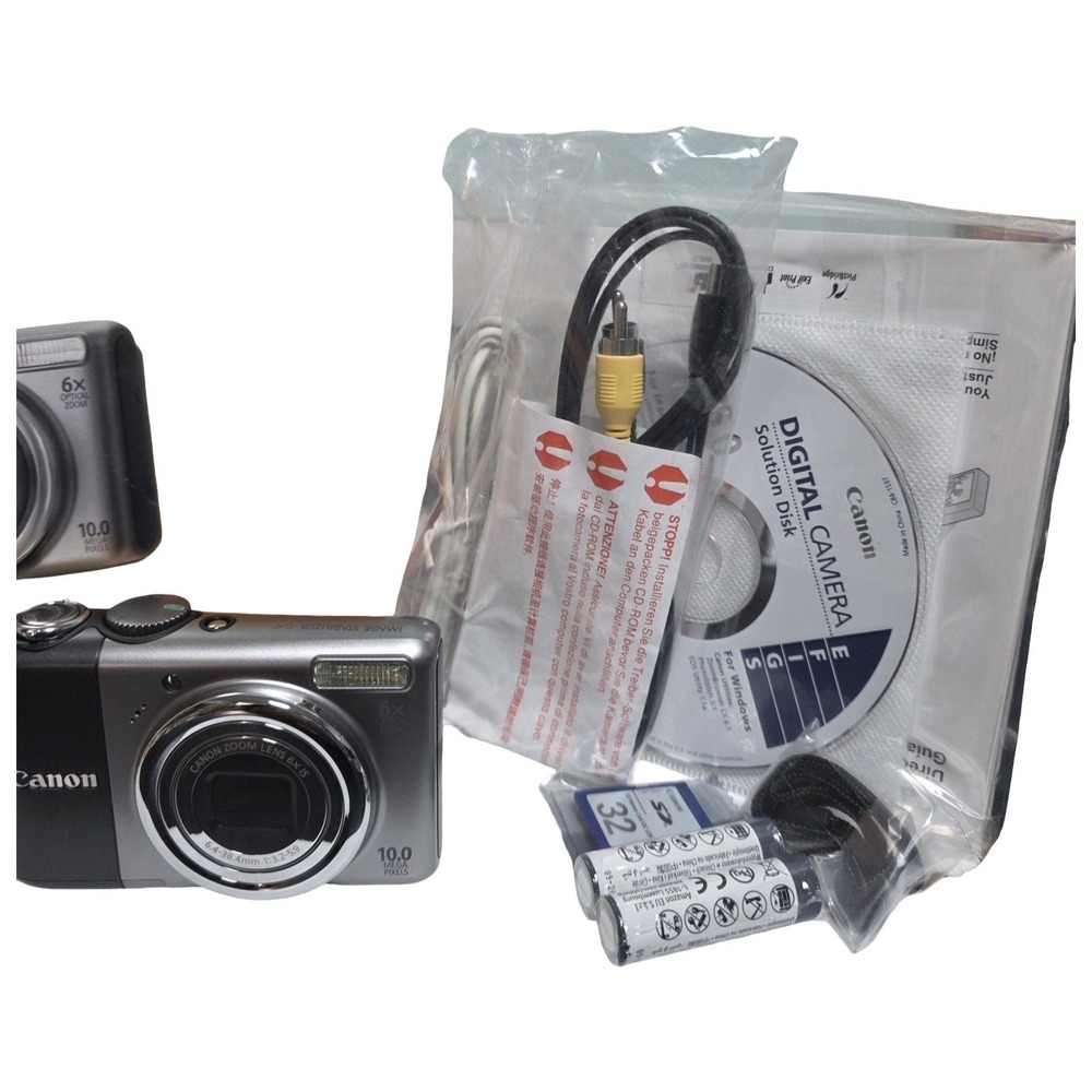 Canon PowerShot A2000 IS 10.0MP Digital Camera Gunmetal and Silver SD Card Cable - Picture 2 of 14
